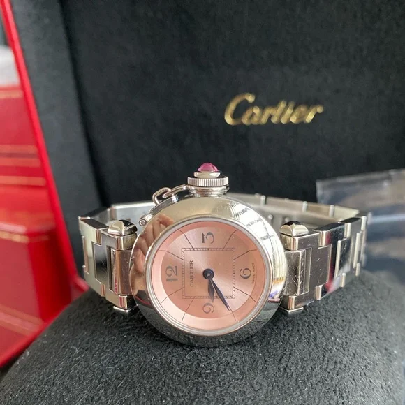 PASHA DE CARTIER WATCH PINK DIAL - Picture 4 of 5